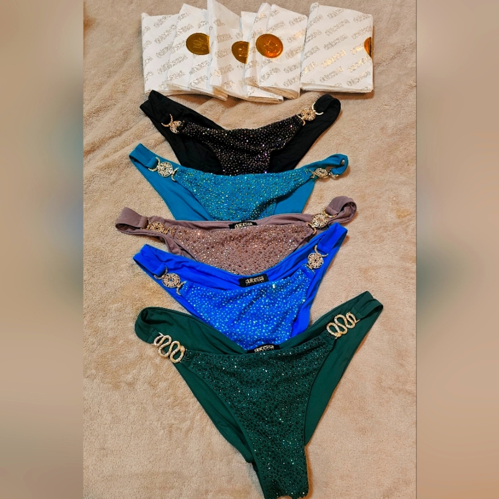 Dolcessa Crystal Embellished Swimwear Bottoms All 5!!